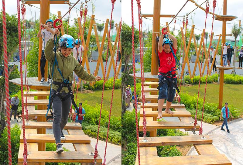 Khu trò chơi vận động Adventure Forest tại công viên Gem Sky Park rộng 3ha đã đưa vào sử dụng từ tháng 4/2021.